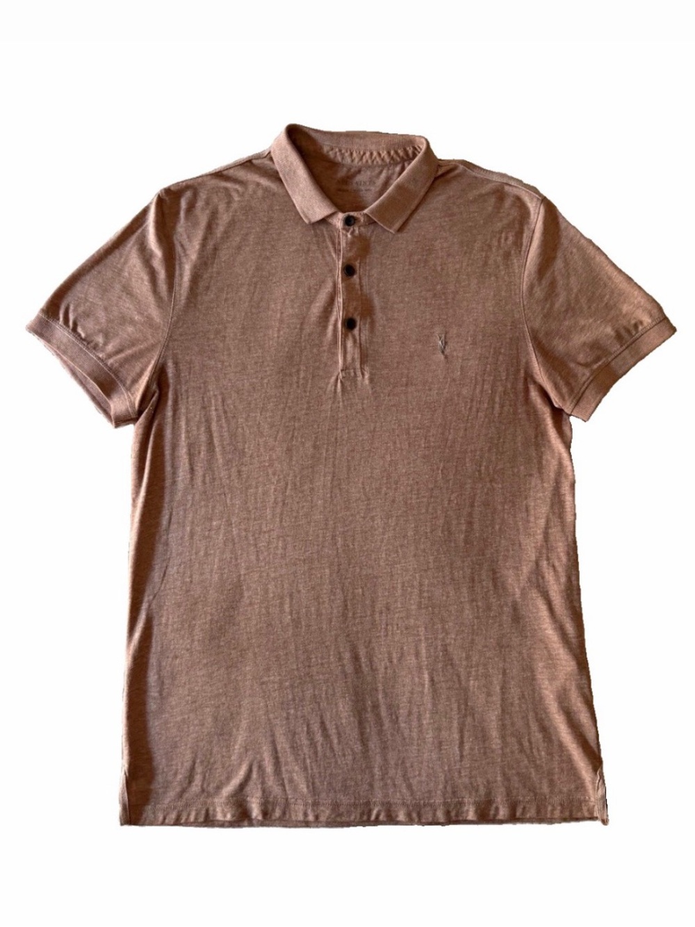 AllSaints Men’s Polo Short Sleeve Shirt in Dusty Pink Heather